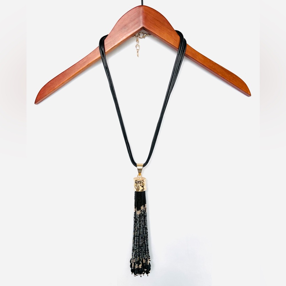 Black Tassel Opera Necklace